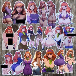 20pc Lot 3" Scooby Doo Daphne Waifu Ecchi Sticker Anime Vinyl Weatherproof Decal